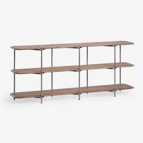 Regał Z Drewna Mango I Stali Nierdzewnej Vimara 180 X 75 Cm - Sklum