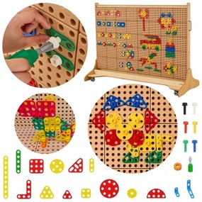 Masterkidz zestaw geometrycznych kształtów klocków do paneli ściennych stem 260 el.