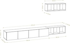 Ściana telewizyjna Pia White and Oak