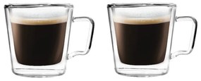 Zestaw 2 szklanek do espresso z podwójną ścianką Vialli Design, 80 ml