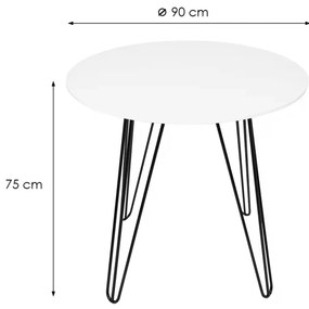 Okrągły stół jadalniany HARRY 90x90, biały