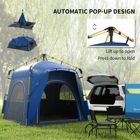 Outsunny Namiot na Festiwal - Lekki, Stabilny Namiot wodoodporny UV 50+ dla 4 osób z Drzwi i Okna, z Podłogą | Aosom PL