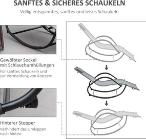 Outsunny Fotel Bujany Ogrodowy Siatka Metal Szary 61x160x79cm Komfortowy i Stylowy | Aosom PL