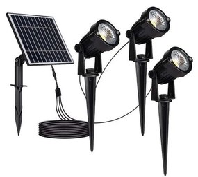 ZESTAW 3x LED Zewnętrzna lampa słoneczna 3xLED/1,2W/3,7V IP65 3000K 4000 mAh