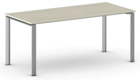 Stół konferencyjny do biura PRIMO INFINITY, 200x90 cm, szaro-srebrna podstawa, dąb naturalny
