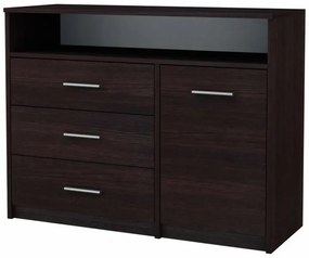 Komoda z szufladami i półkami do salonu wenge - Nemeso 4X