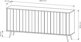 Komoda Flaro 183 cm z oświetleniem - dąb dunin