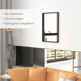 HOMCOM Lustro ścienne, 60 x 80 cm, rama w imitacji drewna, łatwy montaż, w komplecie śruby | Aosom PL