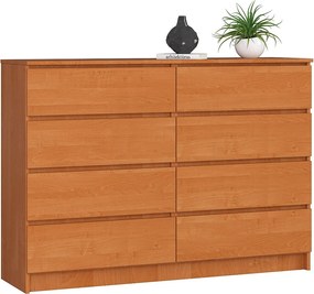 Komoda AKORD K140 Olcha 138 cm 8 szuflad kolor Olcha mat 138x40x99 cm