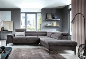 Szary welurowy narożnik rozkładany B6-T86