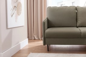 Narożnik z funkcją spania Taila Mini prawostronny - beżowy welur Velluto 3 / czarne nogi