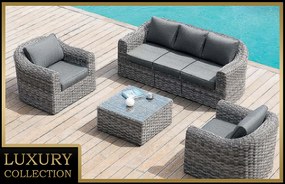Rattanowy zestaw modułowy BORNEO LUXURY dla 5 osób (szary)