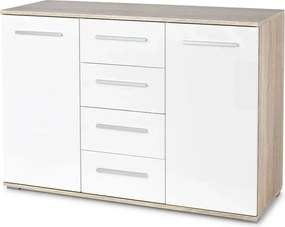 Komoda biała + dąb sonoma C1-W58