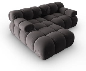 Ciemnoszara aksamitna sofa 191 cm Bellis – Micadoni Home
