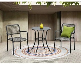 Autronic Zestaw ogrodowy 1+2, metal, polirattan, szary , AZ-L1103 GREY