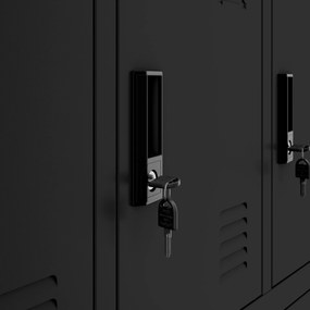 Szafka skrytkowa socjalna BHP metalowa MARCIN, 900 x 1850 x 400 mm, czarna