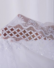 Firana na taśmie kolor biały tkanina półprzezroczysta, strukturalna, wzorzysta