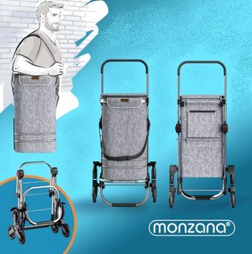 Monzana Torba na zakupy na kółkach do schodów COMFORT, 50l, szara