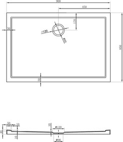 Mexen Flow brodzik prostokątny slim 90 x 85 cm, biały połysk - 46R108590