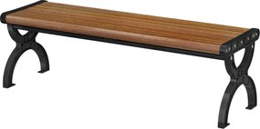 Outsunny Ławka 2-osobowa, ławka zewnętrzna z metalową ramą i siedziskiem z listew, meble tarasowe do ogrodu i na taras | Aosom PL