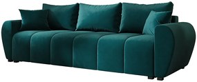 Welurowa sofa rozkładana w kolorze morskim T8-S02