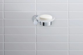 Duravit D-Code mydelniczka Ø10 cm na 1 mydło Chrom - prawostronny