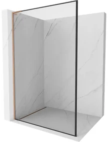 Mexen Kioto L ścianka prysznicowa Walk-in 120 x 200 cm, czarny wzór, miedź szczotkowana - 800-120-103-65-70