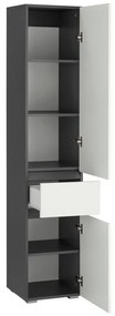 Biała wysoka wąska szafka łazienkowa 38x180 cm Wisla – Støraa