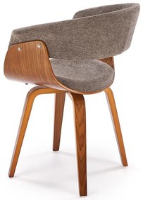 Tapicerowane krzesło w stylu retro popiel + orzech L8-Z32