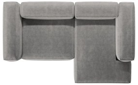Jasnoszary sztruksowy narożnik (prawostronny/z szezlongiem) Bergano – Cosmopolitan Design