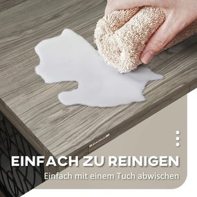 PawHut Klatka dla psów z miękką poduszką, do 20kg/50cm długości ciała, Metal, 80x56x63cm, Szary/Dekor drewna