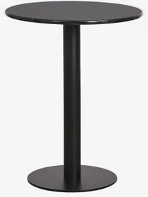 Okrągły Barowy Stół Z Naturalnego Kamienia Xiren Ø60 Cm & Czarny Marmur Marquina - Czarny - Sklum