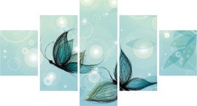 Obraz - Niebieskie motyle (125x70 cm)