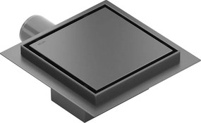 Mexen Flat-Q M13 wpust podłogowy kwadratowy 12 x 12 cm, gun gray szczotkowany - 1E10012