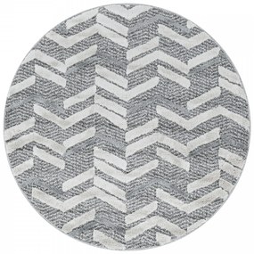 Dywan nowoczesny 3D La Casa fale szary koło 80 cm x 80 cm