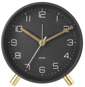 Czarny budzik Karlsson Lofty, ø 11 cm