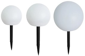 Zewnetrzna Zestaw 3 białych lamp podłogowych zewnętrznych z wbudowanymi diodami LED solarnymi IP44 - Ludger Nowoczesny Oswietlenie zewnetrzne