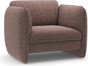 Brązowy fotel z tkaniny szenilowej Georgia – Micadoni