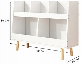 Półka na książki i gazety dla dzieci – szafka na zabawki typu biblioteka 60 cm