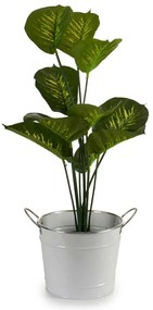 Osłonka na doniczkę typu wiaderko, cynkowa, biała, Ø 21 cm