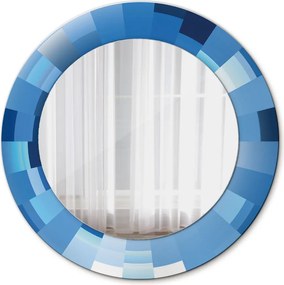 Lustro dekoracyjne okrągłe Niebieski abstrakcyjny