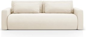 Beżowa aksamitna rozkładana sofa ze schowkiem 238 cm Belfast – Cosmopolitan Design