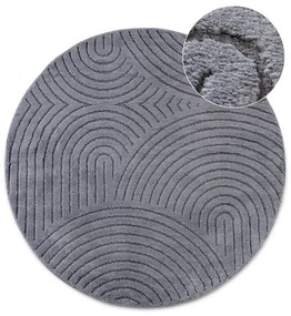 Antracytowy okrągły dywan ø 200 cm Panglao New York Anthracite – Elle Decoration