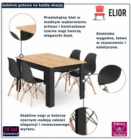 Komplet stół z 4 krzesłami W4-E63