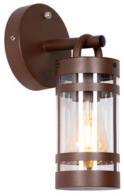 Zewnetrzna Lampa ścienna zewnętrzna brązowa rdza IP44 z czujnikiem zmierzchu - RubenPrzemysłowy Oswietlenie zewnetrzne