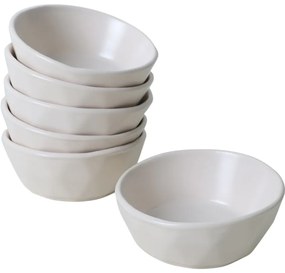 Zestaw 6 misek kamionkowych Facetta 12 cm, kremowy