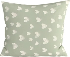 Poszewka na poduszkę z mikrofibry STARS HEARTS 45x45 cm, zielony