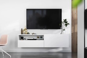 Ścienna szafka RTV z półką i szufladą Enjoy biały