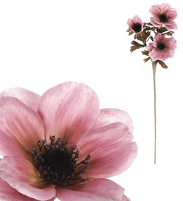 Sztuczny kwiat Anemone old pink, 3 kwiaty, 56 x 17cm