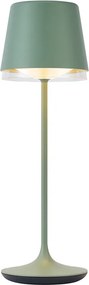 Lampa stołowa zielona z LED IP65, ładowalna ze stacją ładującą - Bass